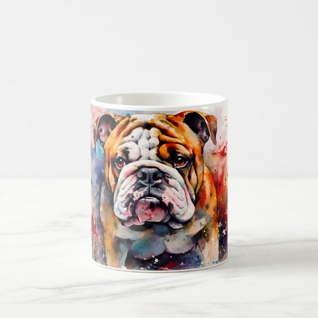 Watercolor Dog Mug Wrap Verwandlungstasse (Mittel)