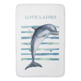 WATERCOLOR DOLPHIN ART BEACH FERIENWOHNUNG BADEMATTE