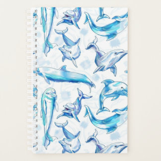watercolor dolphin fish seamless pattern, dolphin 