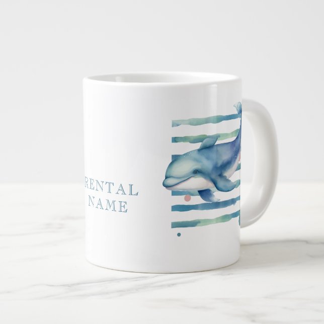 WATERCOLOR DOLPHIN VACATION RENTAL  Jumbo-Tasse (Vorderseite Rechts)
