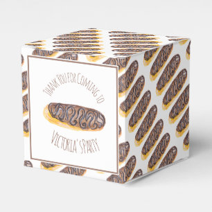 Watercolor-Donut-Schokoladen-Éclair handgezeichnet Geschenkschachtel
