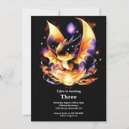 Watercolor Dragon Birthday Einladung