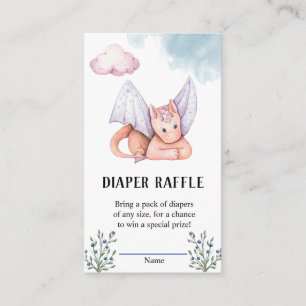 Watercolor Dragon Diaper Umschließungskarte Begleitkarte