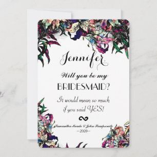 Watercolor Dragon Lilies Bridesmaids Einladungen