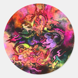 Watercolor Dragon Sticker #2
