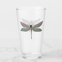 Watercolor Dragonfly Glass