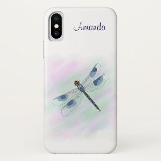 Watercolor Dragonfly iPhone X Coque