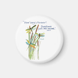 Watercolor Dragonfly mit Lewis Carroll Zitat Magnet