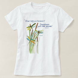 Watercolor Dragonfly mit Lewis Carroll Zitat T-Shirt