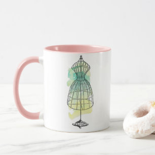 Watercolor Dress Form Tasse