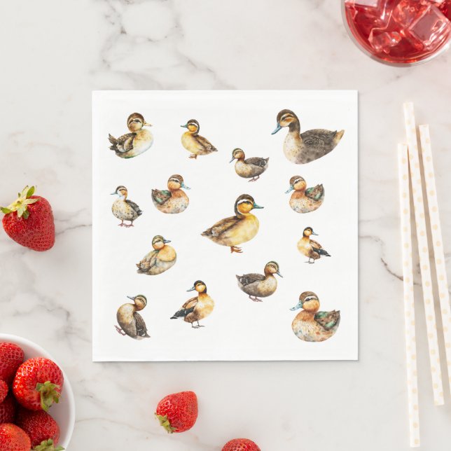 Watercolor Duck Napkins Serviette (Beispiel)