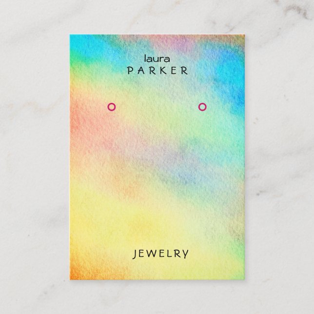 Watercolor Earring Designer Schmuck anzeigen Visitenkarte (Vorderseite)
