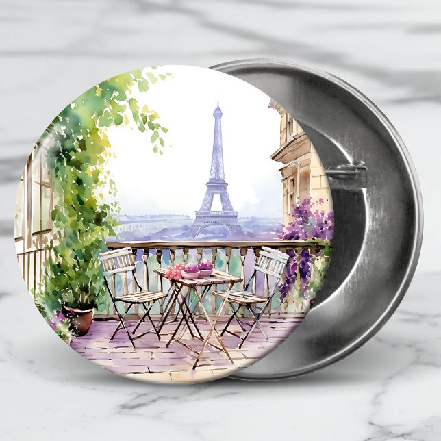 Watercolor Eifel Tower Paris Button (Von Creator hochgeladen)