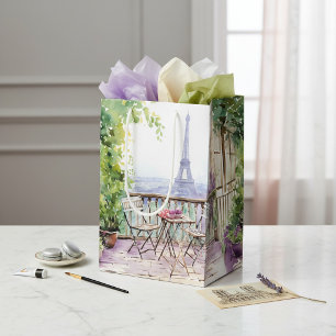 Watercolor Eifel Tower Paris Mittlere Geschenktüte