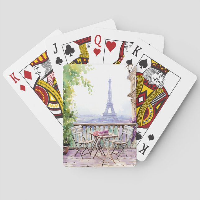 Watercolor Eifel Tower Paris Spielkarten (Rückseite)