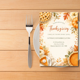 Watercolor-Einladung zum Thanksgiving-Dinner Einladung