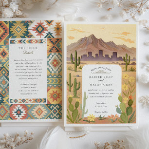 Watercolor El Paso Texas Wedding Einladung
