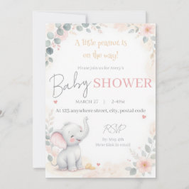 Watercolor-Elefanten-Baby-Shower-Einladung Einladung