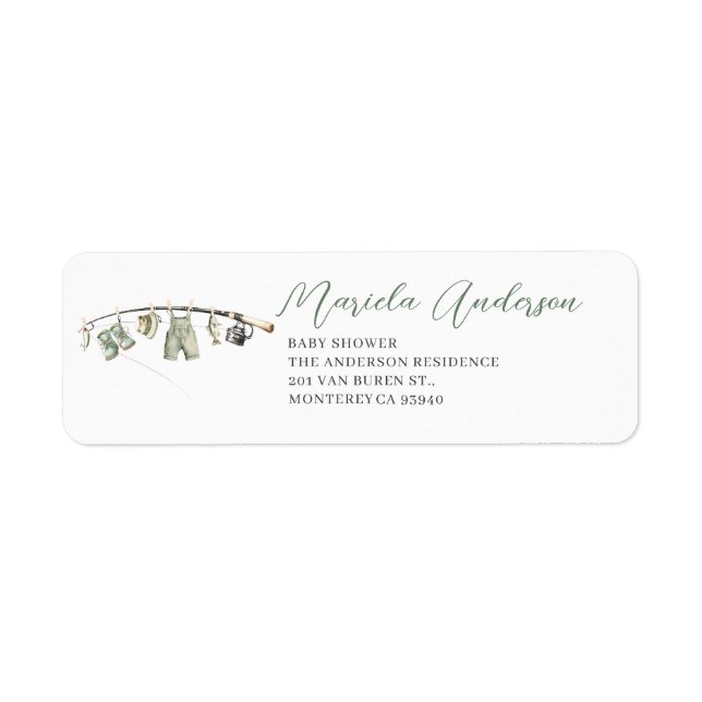 Watercolor Elegant Little Fisherman  baby shower (Vorne)
