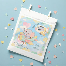 Watercolor Elephant Airplane Baby Shower Favor Bag Geschenktütchen