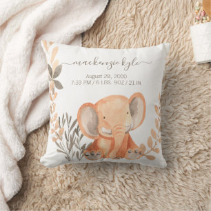 Watercolor Elephant Boho Safari Kissen
