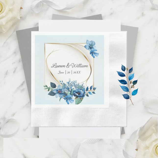 Watercolor Emery Floral Wedding Napkins Serviette (Von Creator hochgeladen)