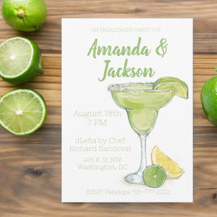 Watercolor Engagement Party Margarita Cocktail Einladung