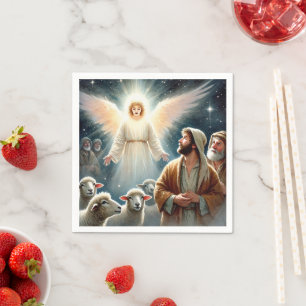 Watercolor Engel & Shepherds Krippe Decoupage Serviette