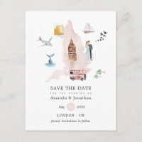Watercolor England UK London Hochzeit in Urlaubsor