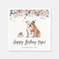 Watercolor English Bulldog Birthday Danke