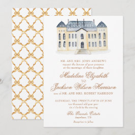 Watercolor English Manor Anwesen Wedding Einladung