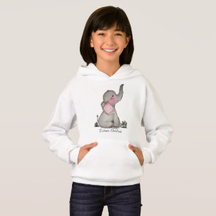 Watercolor-erröten niedlicher Baby-Elefant mit u. Hoodie