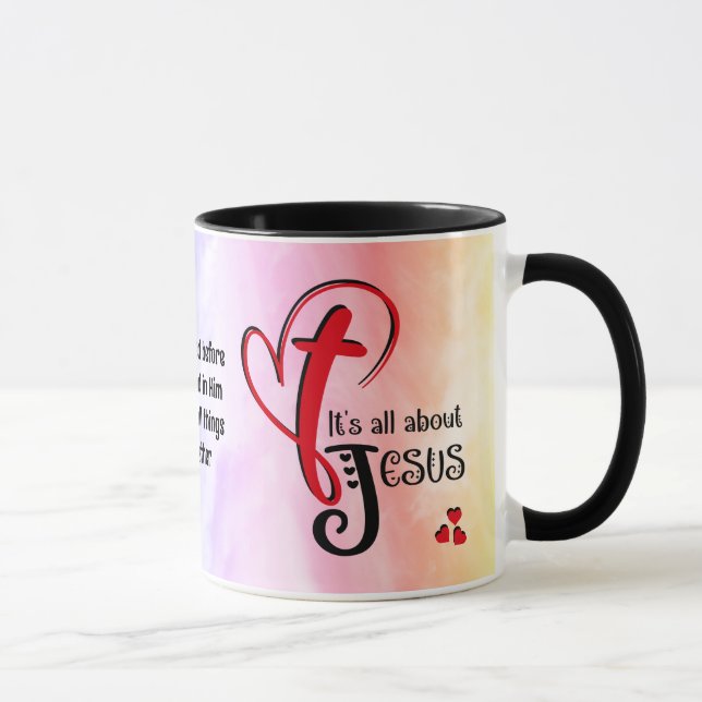 Watercolor ES GEHT ALLES UM JESUS Christlich Tasse (Rechts)