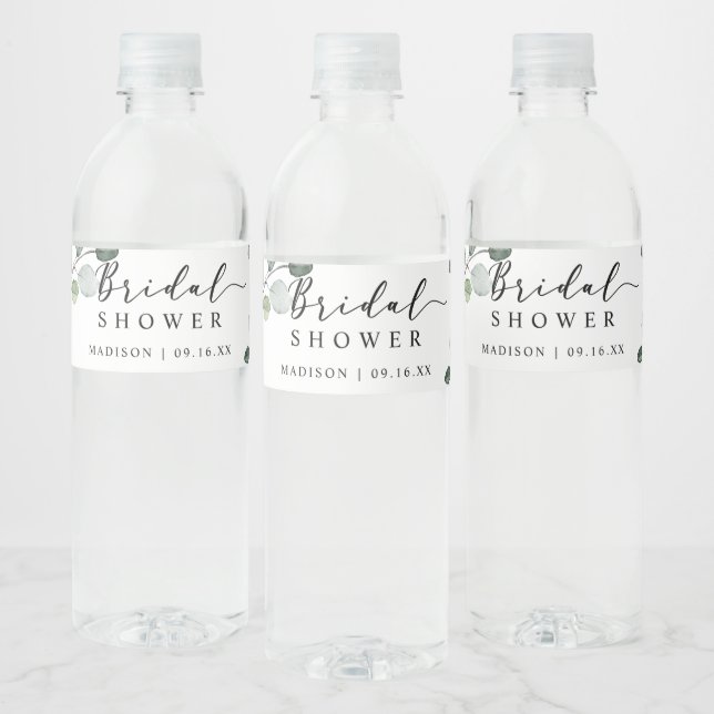 Watercolor Eucalyptus Greenery Bridal Shower Favor (Flaschen)