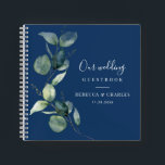 Watercolor Eucalyptus Greenery Wedding Guest Book  Notizbuch<br><div class="desc">Featuring eucalyptus leaves with modern typography, this elegant wedding guestbook can easily be customized for other special occasion such as bridal showers, engagement parties, birthdays, anniversaries, family reunions, and other occasions you have lined up for the months ahead. Edit the wording by clicking the "Personalize" button above and click the...</div>