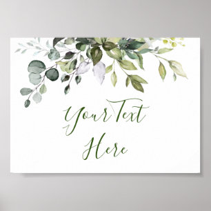 Watercolor-Eukalyptus-Grün-Anzeigeposter Poster