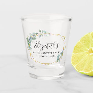 Watercolor-Eukalyptus-Grün-Junggeselinnen-Abschie Schnapsglas