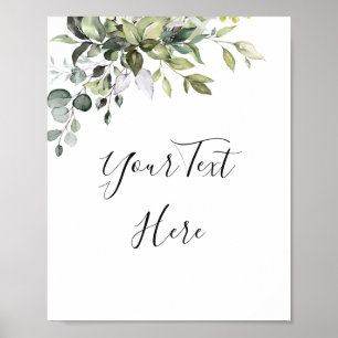 Watercolor-Eukalyptus-Grünzeichen-Plakat Poster
