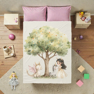 Watercolor Fairytale Princess Whimsical Fleecedecke