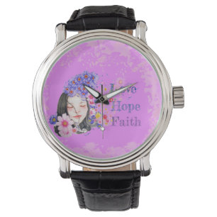 watercolor faith hope love armbanduhr