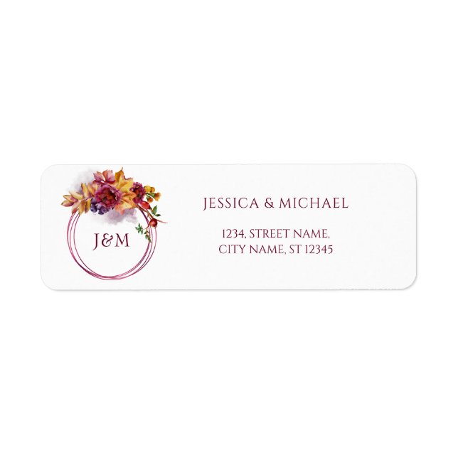 Watercolor Fall Bouquet Elegantes Hochzeitspanoram (Vorne)