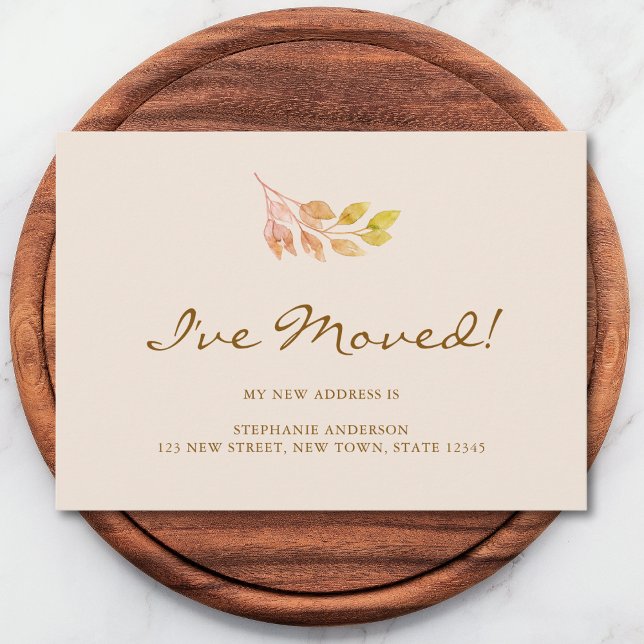 Watercolor Fall Foliage I've Moved Moving Ankündigung (Von Creator hochgeladen)