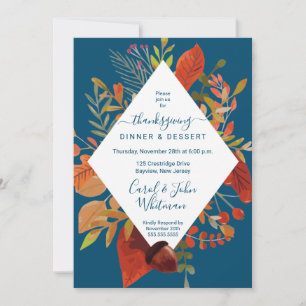 Watercolor Fall Folid Thanksgiving Invitation