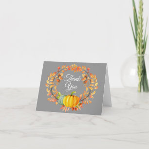 Watercolor Fall Pumpkin Danke Karte