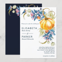 Watercolor Fall Pumpkin Hochzeit Einladung