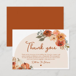 Watercolor Fall Pumpkin Wedding Danke Karte
