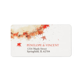 Watercolor Fall Wreath Wedding Adressaufkleber