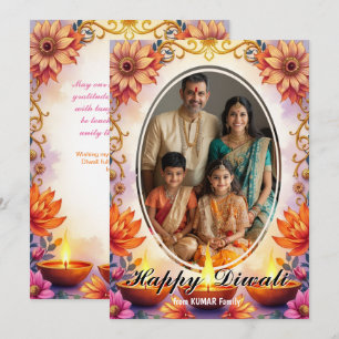 Watercolor Family Radiance Diwali-Grußkarte Einladung