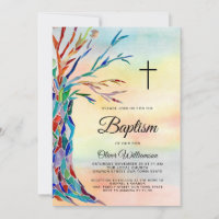 Watercolor Family Tree Taufen Christening