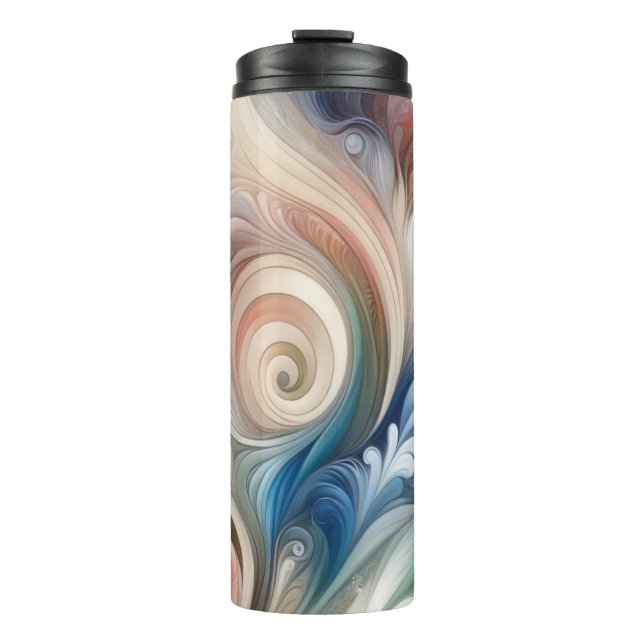 Watercolor Fantasy Floral Romantisches Muster Thermosbecher (Vorderseite)
